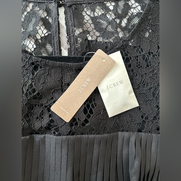 J. Crew Pleated Lace Ruffle Blouse Black NWT - Picture 6 of 6